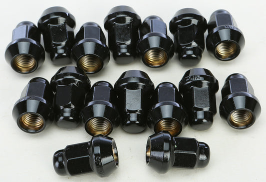 AWC 10MMX1.25 TAPERED LUG NUTS BLACK 60' 14MM HEAD 16/PK