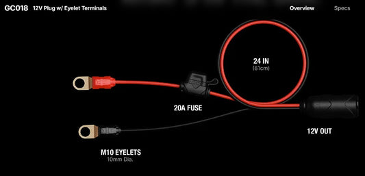 NOCO GC018 12V Plug w/ Eyelet Terminals