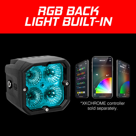 XK GLOW 20W RGB POD LIGHTS DRIVING BEAM