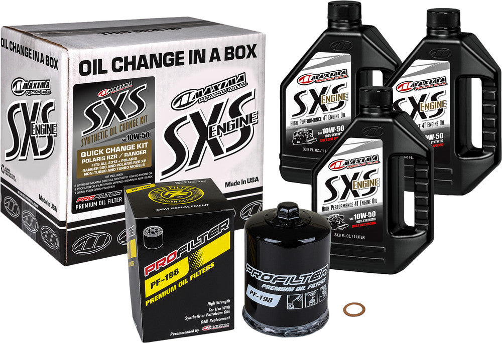 MAXIMA SXS QUICK CHANGE KIT 10W-50 WITH BLACK OIL FILTER Polaris