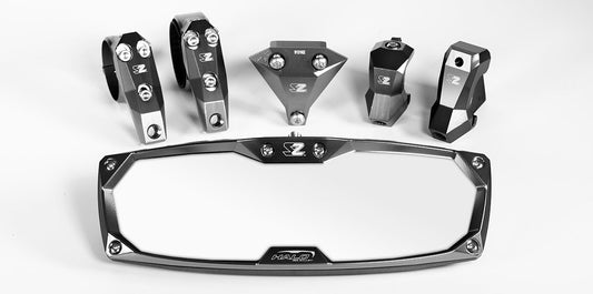 Halo-RA Billet Aluminum Rearview Mirror – 1.75″ Round Tube ROPS