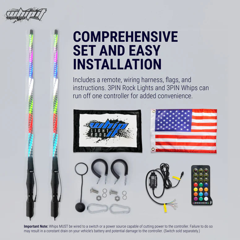 Whip It MagLink LED Whips (pair)