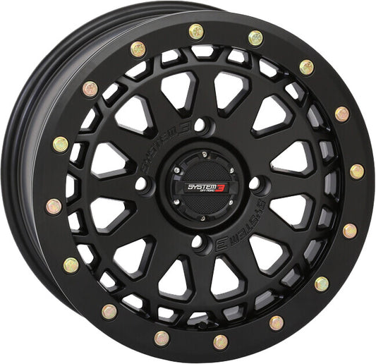 SYSTEM 3 SB6 BL WHEEL 15X7 4+3 (+10MM) 4/137 MATTE BLACK